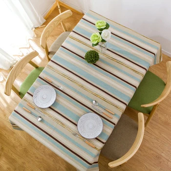בסגנון נורדי מפוספס כותנה פשתן המפה,מודרני פשטות מלבן כיסוי שולחן עבור פינת תה שולחן שולחן קישוט