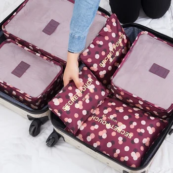 6pcs נסיעות, אחסון מזוודות תיקים להגדיר תכליתי בגדים מסודר ארגונית ארון הבגדים במזוודה כיס