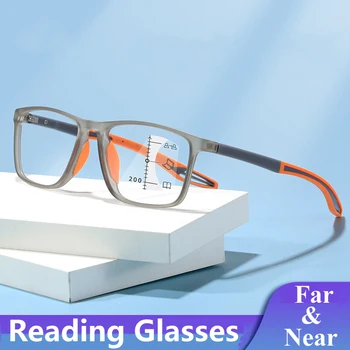 TR90 מסגרת Progressive Multifocal משקפי קריאה גברים, נשים, אנטי-אור כחול ספורט משקפיים Bifocal זוקן ראייה משקפי Diopter