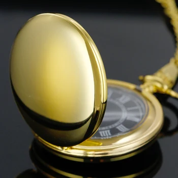 זהב חלקה שחורה פשוטה תצוגה דיגיטלית קוורץ שעון כיס משובח משובח שרשרת צמיד שרשרת של גברים ונשים מתנה