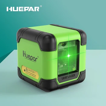 Huepar לייזר רמה 2 שורות עצמית פילוס אופקי אנכי ירוק אדום Beam השתמש בלחיצת כפתור לייזר כלי לחצות קו