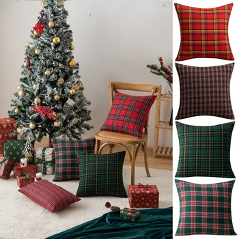 חג המולד אריג כותנה כרית כיסוי כרית נוי תיק מרובע לזרוק המותניים ציפות מיטת ספה כרית מבד מגן D30