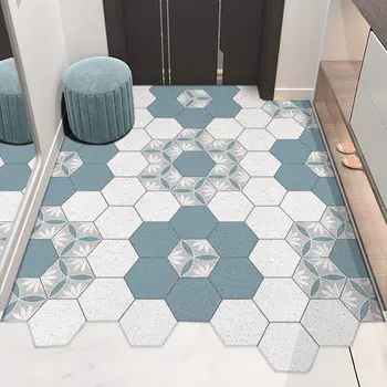 גיאומטריה מחצלת דלת המטבח שטיחים PVC משי לולאה מחצלות גדולות הרצפה שטיחים מחצלות השינה החלקה Dustproof מטבח שטיחים