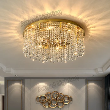 Led מודרנית נברשת יוקרה בסלון באיכות גבוהה Lustres הגביש הוביל תאורה עיצוב הבית Luminaire אורות התקרה