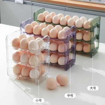 השכבה 3 42 30 18 מטבח ביצים קופסא לאחסון תופסן פלסטיק ביצה תחבורה תיבת ארגונית על מקרר מקרר המכל נייד