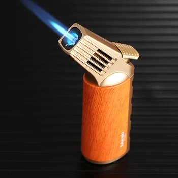 Lubinski מתכת Cigar Lighter לפיד בוטאן גז סילון קלים אבזרים עישון סיגר מצית טורבו חיצוני חסין אש קופסא מתנה