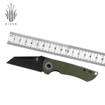 Kizer ציד סכין מתקפל קריטי מיני V3508A3 פליפר G10 ירוק 2021 חדש הישרדות חיצונית קמפינג טקטי סכינים סכין EDC