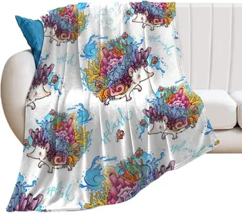 קיפוד פלנל לזרוק שמיכה עבור הילדים הבנות ילדים קלים חמים סופר רך על הספה למיטה חיים עיצוב חדר חמוד חיות בר