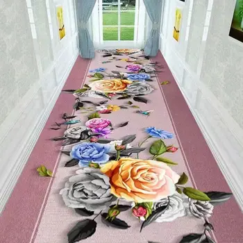 נורדי שטיח מסדרון Runner להתאמה אישית Tailorable מרפסת שטיח הרצפה במעבר מדרגות עם שטיח נגד החלקה משטח המלון במסדרון רצפת השטיח