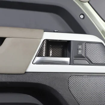 עבור לנד רובר דיפנדר 90 110 2020-2023 המכונית דלת פנימית מכסה קערת לקצץ מדבקה ABS ברכב עיצוב פנים אביזרים