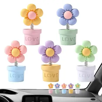 פרח אביזרי רכב חמוד אביזרים לוח המחוונים במכונית עיצוב 5Pcs חמוד אביזרים בעבודת יד עציץ קישוטי לילדים