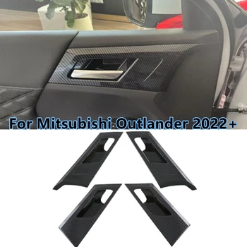 עבור מיצובישי נוכרי 2022+ סיבי פחמן דלת פנימית ידית מכסה קערת לקצץ אביזרי רכב