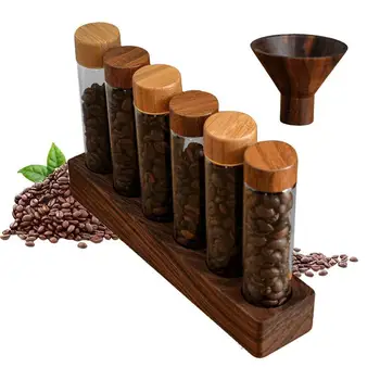 מבחנה תבלינים עץ פולי קפה תה Rack תצוגת עץ קפה מחזיק מבחנה כראוי לארגן אחסון של קפה