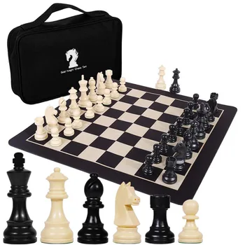 נייד עודף משקל גרמני אביר שחמט מתקפל עור השחמט, פלסטיק, כלי שחמט