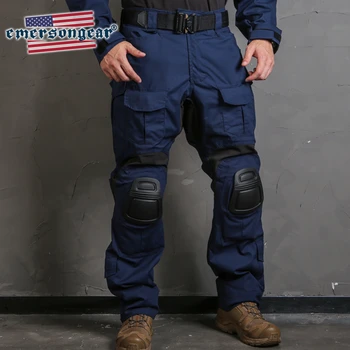 Emersongear טקטי G3 לחימה חליפות חולצות מכנסיים צבאיים ניילון מטען מכנסיים Mens קבוצות אימון W/ מגיני ברכיים איירסופט ציד