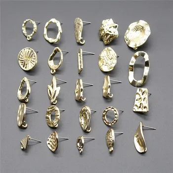 10pcs עגיל תכשיטים ממצאים עגילים עושה אביזרים צבע זהוב מעוותת עגילים בסיס מחברים עגיל עושה