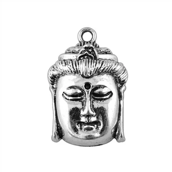 WYSIWYG 2pcs 32x22mm בודהה תליונים עבור התכשיטים הבודהיסטית תליונים בודהה ראש הקסם ליצירת תכשיטים