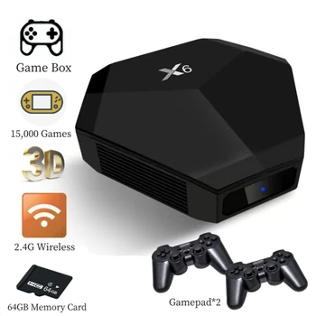 שדרוג X6 משחק וידאו תיבת 64GB 15000 משחקים חינם טלוויזיה המשחק מקל RK3228 Quad Core עבור PS1/מיים ארקייד תמיכה להציל להורדה משחקים