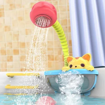 חתלתול חשמלי התזת מים במקלחת תינוק רחצה צעצועים בועה יורק השירותים רחצה צעצועים לילדים אמבטיה המשחק