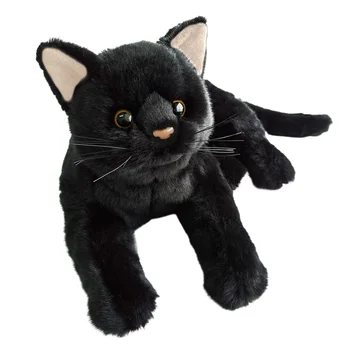 חתול שחור קטיפה צעצוע 12 אינץ ' רך ממולאים גורים של בעלי חיים חמודים הבובה בנות בנים ילדים חתול בובות ממולאות עבור חג המולד, מתנת יום הולדת