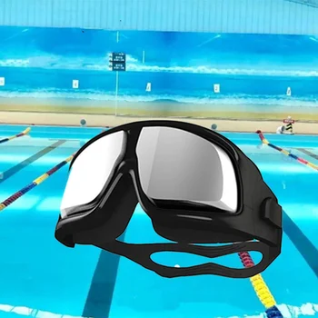 מסגרת גדולה משקפי שחייה למבוגרים מקצועי אנטי ערפל הגנת UV עמיד למים ספורט לשחות משקפי שמש גברים נשים לשחות משקפיים