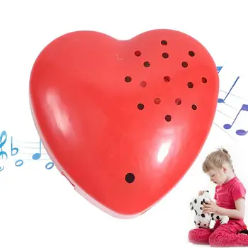 לב בצורת תיבת הקול מיני מקליט קול מדבר לצריבה כפתורים לילדים 30 שניות קול תיבת עבור בובה מפוחלצת