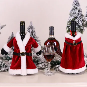 1Pc חג המולד בקבוק יין כיסוי חג המולד קישוטים הביתה חג המולד GiftNatal נואל שולחן חג המולד קישוט 2022