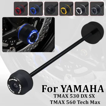 עבור ימאהה TMAX560 T-MAX530 DX SX Tmax 560 טק מקס אופנוע CNC הסרן האחורי מזלג הגלגל מגן התרסקות המחוון כובע משטח TMAX לוגו