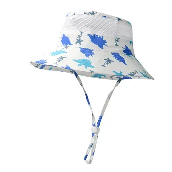 דלי כובע הילד שמש קיץ חוף אביזר גדול ברים Upf50 עם מחרוזת לנשימה רשת קאפ עבור ילד ילדה בני נוער