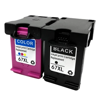 67XL קשר תיבת שחור + צבעוני תואם פלסטיק עבור HP67 דיו XL תחליף עבור Deskjet 1255 2732 4140 4155 המדפסת