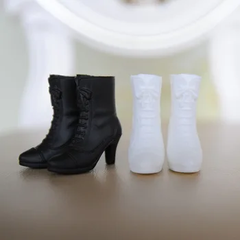 בלית נעלי בובה להתלבש אביזרים שחור/ לבן מגפי עקבים גבוהים עבור Licca בובות צעצועים לילדים