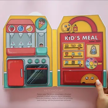 ההמבורגר מסעדת מזון מהיר DIY שקט הספר חומר Pack הורה-ילד אינטראקטיבי משחק פאזל הספר