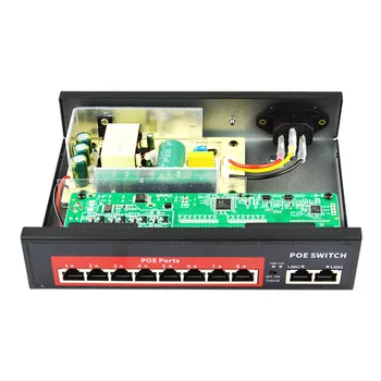 פו מתג 48 V עם 8 100Mbps יציאות IEEE 802.3 Af/ב Ethernet Switch מתאים מצלמת IP/האלחוטית/פו המצלמה