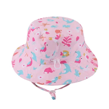 כובע ילדה ילדים לאביב קיץ שמש ProtectionWide ברים מחרוזת כובע החוף אביזר לפעוטות חג שחייה