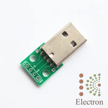 2pcs/set USB זכר מחבר להמיר PCB לוח הלחמה 4-Pin לטבול 2.54 מ 