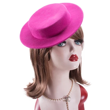 Lawliet נשים הטיה Fascinator כומתה 100% צמר כובע לבד Millinery בסיס A059