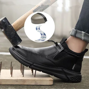גברים עובדים נעלי בטיחות אנטי-ניקוב עובד נעלי גברי נעלי ההליכה אדם מגפי נעלי הליכה קל משקל