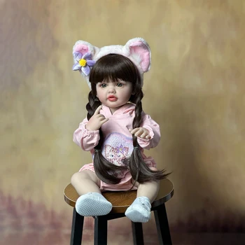 55cm מציאותי המקורי מחדש מציאותי, בלונדיניות בנות הבובה כבר מוכן 3d צבוע קיט עם בד צעצועי ילדים הטוב ביותר bristhday מתנה