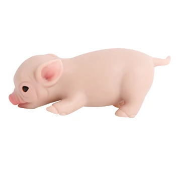 IVITA 14CM 100% גוף מלא סיליקון מחדש חזיר בובה עם עיניים מציאותי אמנות מיני סיליקון חזרזיר צעצועים חג המולד לילדים בובות.