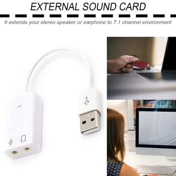 Usb Wired הכונן החיצוני חינם כרטיס קול אנלוגי 7.1 ערוצים שולחן עבודה נייד חיצוני כרטיס קול ממיר אוזניות מיקרופון
