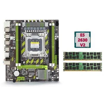 לוח אם X79+E5 2630 CPU V2+2X8GB DDR3 1600Mhz ECC REG זיכרון RAM סט LGA 2011 M. 2 NVME לוח האם