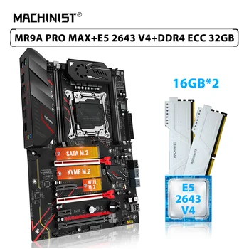 מכונאי X99 MR9A PRO מקס לוח האם להגדיר LGA 2011-3 Xeon ערכת E5 2643 V4 מעבד CPU 2pcs*16GB=32GB ECC זיכרון DDR4 NVME M. 2
