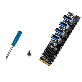 USB 3.0 PCI-E כרטיס Riser מ. 2 PCIE Extender קמה מתאם כרטיס 4 יציאת PCI-Express מתאם עבור Mac Os Windows Linux