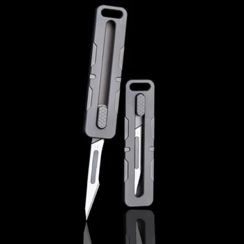 כלי השירות סכין טיטניום כירורגית להב נייד אזמל EDC גילוף כלי סכין רב-תפקוד כיס Knife10pcs 11 כירורגית להב