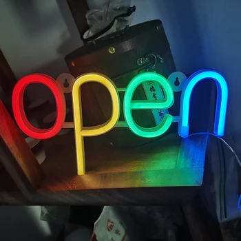 פתח אור ניאון פרסום שלט מנורת לילה LED תפאורה עסק חנות בר מועדון קיר המסעדה מסיבת USB וסוללה מקרה מופעל