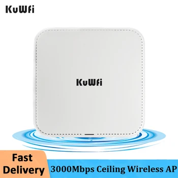 KuWFi 3000Mbps התקרה AP 2.4 G 5G Dual Band Wifi 6 מקורה הנתב האלחוטי Wifi נקודת גישה 48V פו Wi-fi מגבר אות