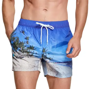 SEOBEAN גברים של מכנסיים קצרים חוף ברמודה ספורט Casuals מכנסי גלישה גלישה מהיר יבש בגד ים בגד ים מכנסיים קצרים