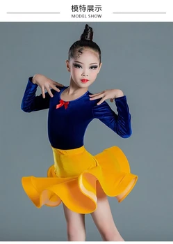 הילדים ריקודים לטיניים השמלה הילדים של היום שמלות לבנות צ 'ה צ' ה צ ' ריקוד תלבושות הבמה ביצועים בפועל תחרות בגדים