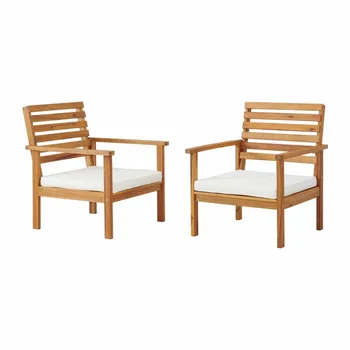 Alaterre רהיטים אורוול חיצונית שיטים כיסאות עם כריות - סט של 2