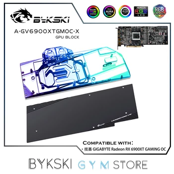 Bykski GPU מים לחסום עבור GIGABYTE RX 6900XT המשחקים OC של כרטיס וידאו,VGA נוזל קריר 5V/12V RGB סנכרון, א-GV6900XTGMOC-X